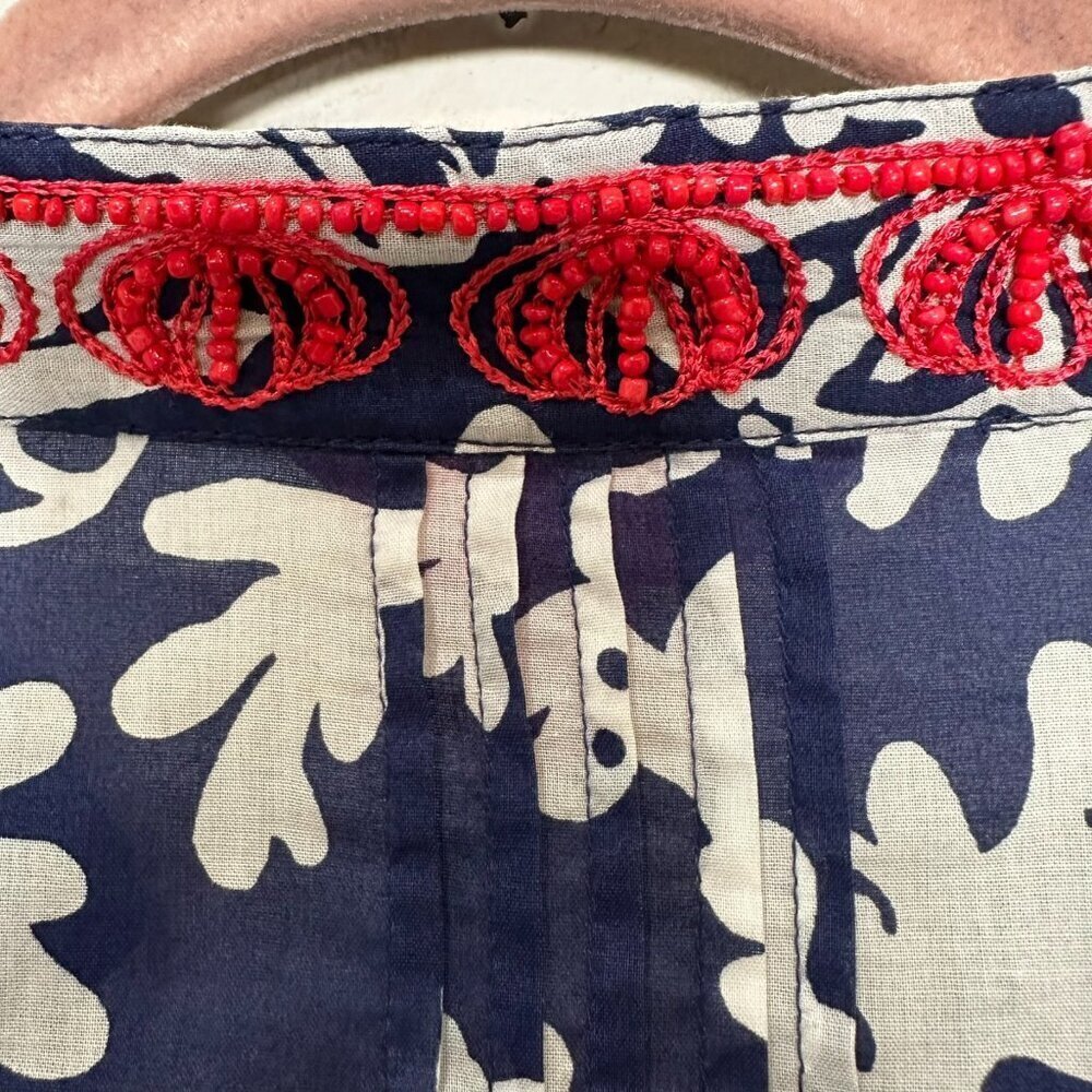 Lilly Pulitzer Sarasota Top Tunic Size Medium Blue beaded beach resort vacation - Picture 10 of 10